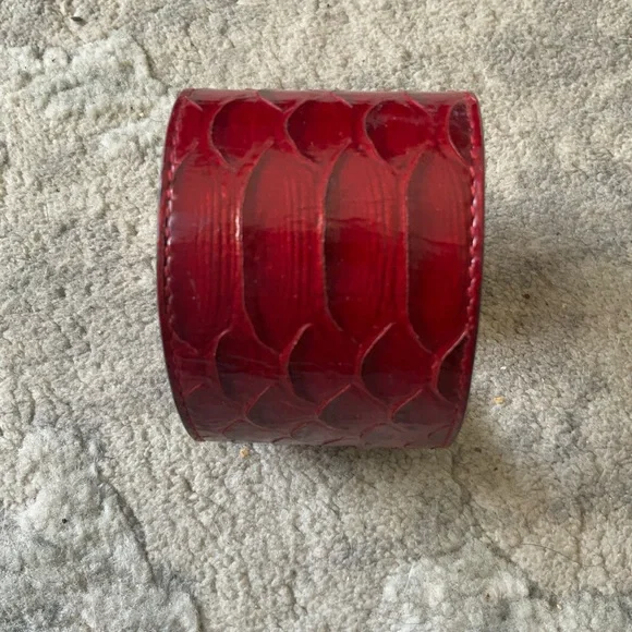 SERGIO ROSSI, Authentic red python cuff. - Picture 5 of 5